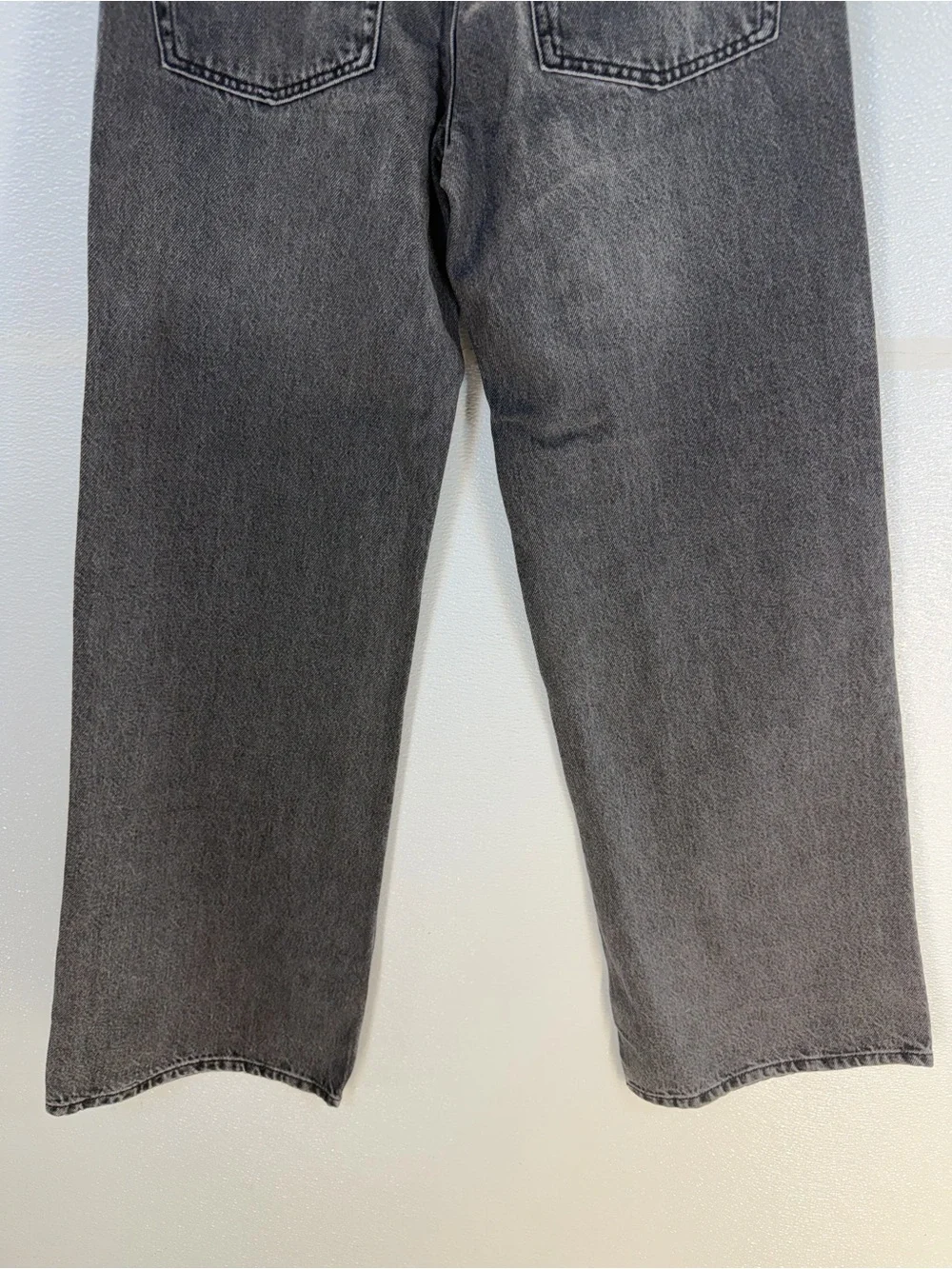 H&M Wide Leg High Waist Jeans‎ US 4 Gray Wash Full Length NWT